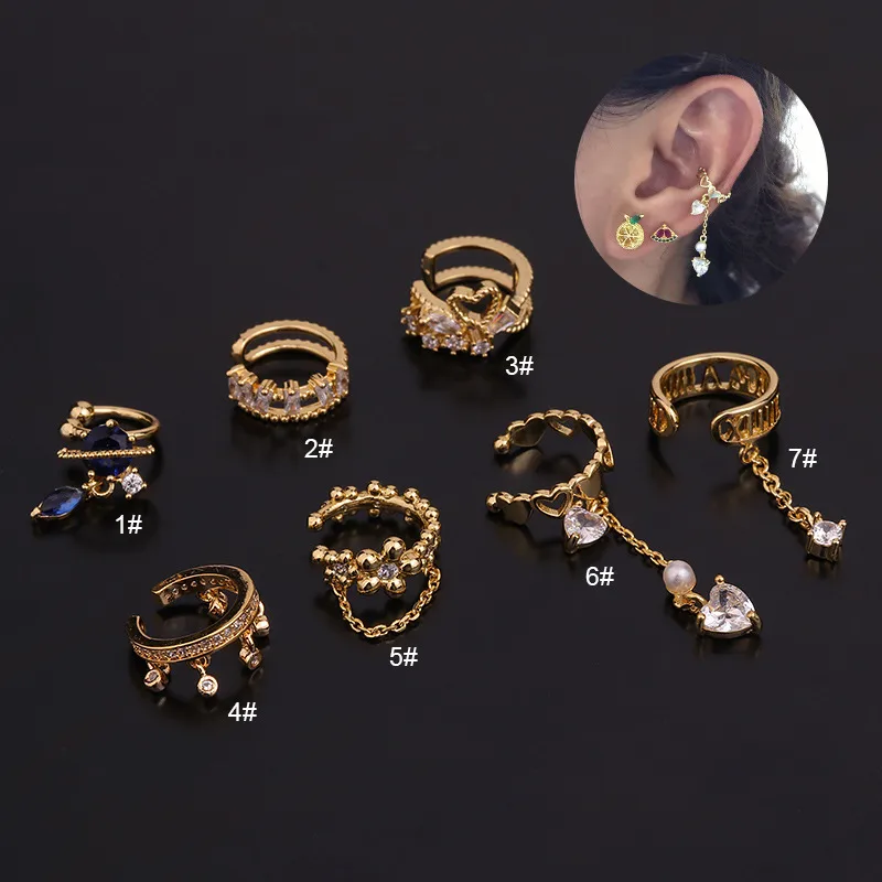 Wholesale U Shape Inlaid Zircon Copper Copper Earrings