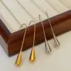 1 Pair Simple Style Water Droplets Titanium Steel Plating Drop Earrings