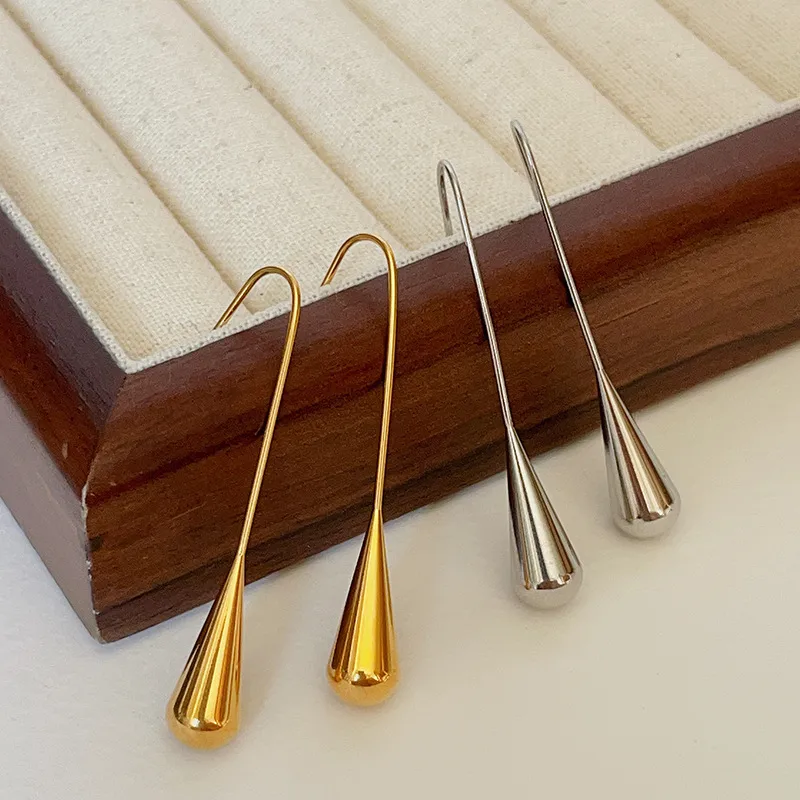 Wholesale 1 Pair Simple Style Water oplets Titanium Steel Plating op Earrings