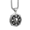 Wholesale 2019 European and American Hip Hop Nightclub Personality Trend Skull Disc Titanium Steel Necklace for Men and Women 9925G