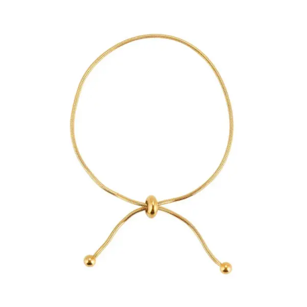 Real Gold Plated Solid Color 304 Stainless Steel Simple Style Waterproof Non Tarnish Bracelets