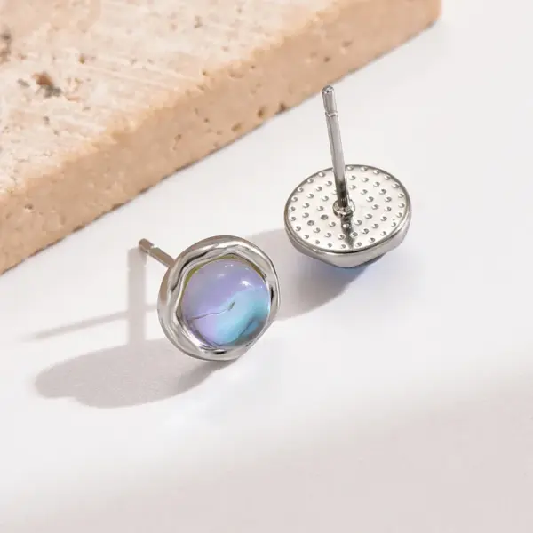 PVD Coated Real Gold Plated 14K Gold Round Stainless Steel Elegant Simple Style Waterproof Non Tarnish Ear Studs