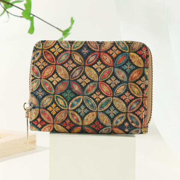 Wholesale Factory Direct Sales Retro Cork Short Zipper Retro Wallet