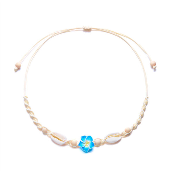 Wholesale Polymer Clay Flower Shell Summer Ocean Beach Vacation Braided Necklace