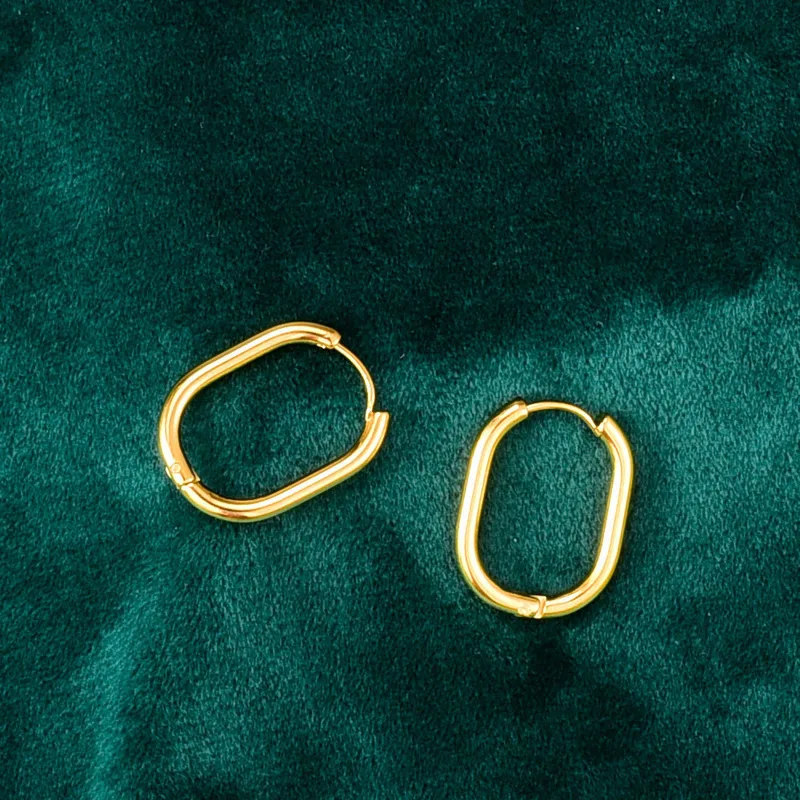 Wholesale PVD Coated Real Gold Plated 18K Gold Heart 304 Stainless Steel Titanium Steel Fashion Waterproof Non Tarnish Earrings