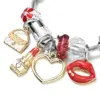 Wholesale Fashion Heart Shape Titanium Steel Inlay Zircon Bangle 1 Piece