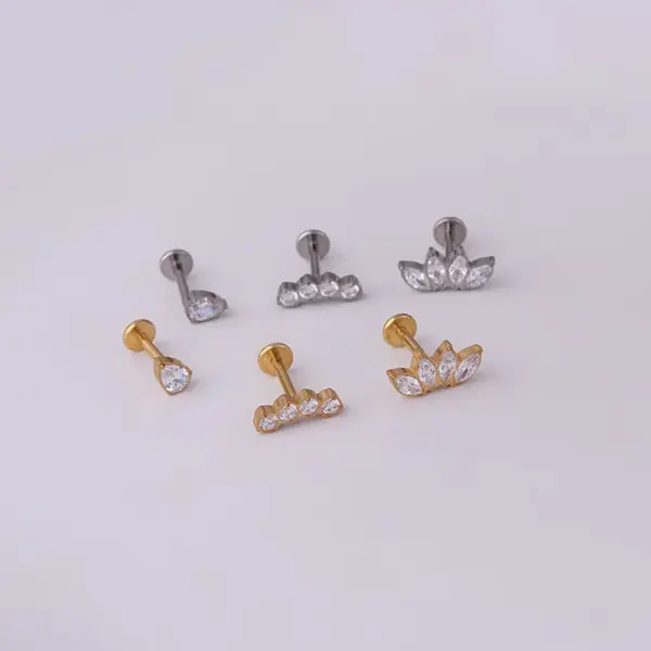 Ear Cartilage Rings & Studs Fashion Water Droplets Titanium Zircon