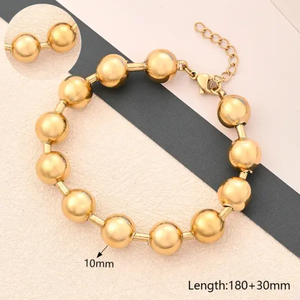 Wholesale Casual Simple Style Round Oval Solid Color 304 Stainless Steel 18K Gold Plated Bracelets In Bulk