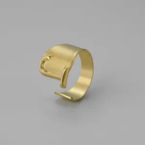 Gold J Open Ring J382-10 / Adjustable Opening