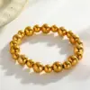 Wholesale Vacuum Electroplating (In Furnace) Plated 18K Real Gold Geometric Pattern Round 303 Stainless Steel 304 Stainless Steel Women's Bracelet