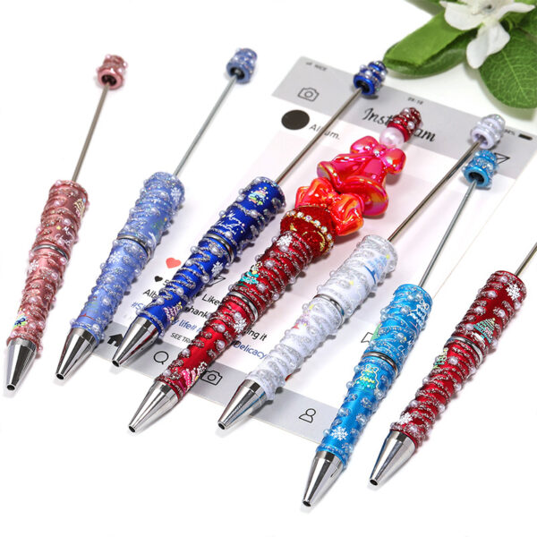 Wholesale Cross-border Christmas fine glitter pearl Christmas painting Beadable pen with rotating beads