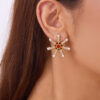 oly-39b433bbd20f485d2055592cd06218e4 Wholesale Christmas Snowflake Earrings Women's Fashion All-match Diamond Pearl Christmas Elements Autumn and Winter Earrings