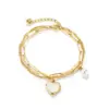 Wholesale PVD Coated Geometric Titanium Steel Waterproof Non Tarnish 304 Stainless Steel Bracelets