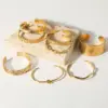 Wholesale PVD Coated 18K Gold Real Gold Plated Leaf Solid Color Knot Stainless Steel Basic Retro Waterproof Non Tarnish 304 Stainless Steel Bangle