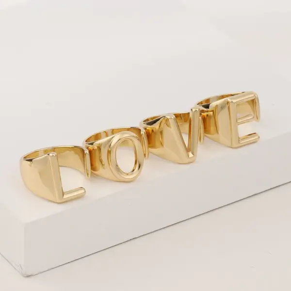 Fashion New Style Copper 26 English Letter Ring