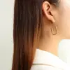 Wholesale PVD Coated Real Gold Plated 18K Gold Geometric 304 Stainless Steel Fashion Waterproof Non Tarnish Earrings