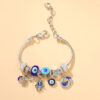 Wholesale DIY Blue Devil Eye Glass Diamond Star Bracelet