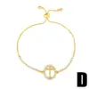 Wholesale Fashion Geometric Copper 18k Gold Plated Artificial Gemstones Bracelets In Bulk
