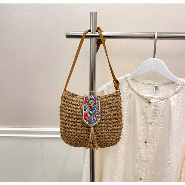 oly-39bd1b41eaf9093f09d5687df7fa47c5 Wholesale Raceway Woven Bag Textive Shoulder Crossbody Small Bag Women's Niche Simple Design Woven Women's Bag