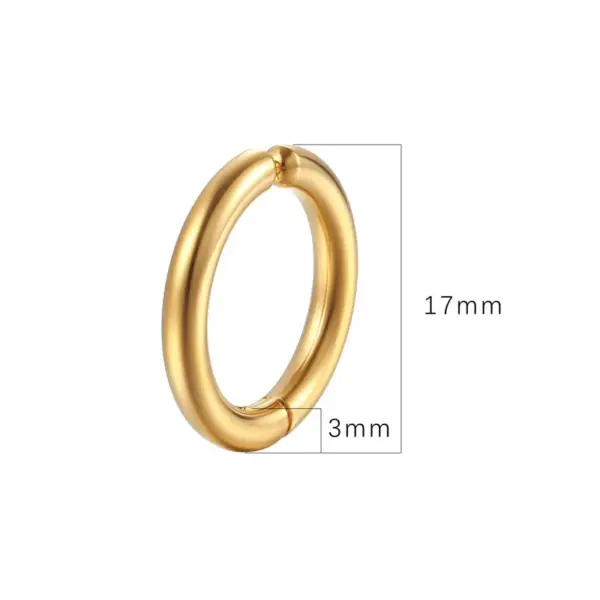 Wholesale PVD Coated 18K Gold Real Gold Plated Round 304 Stainless Steel Fashion Waterproof Non Tarnish Ear Clips