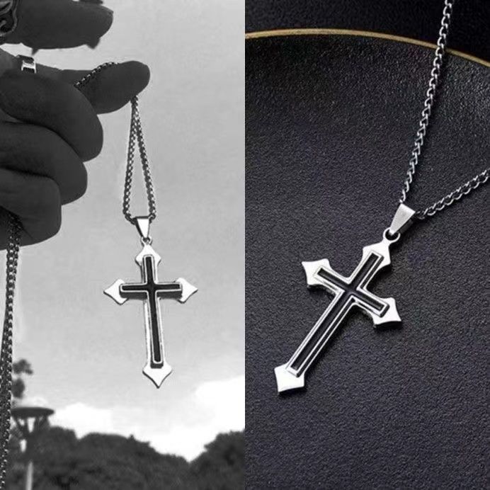 Wholesale New Cross Necklace Men and Women ins Cole Trendy Didi Pendant Personalized Student Hip-Hop Men's Aessories Trendy