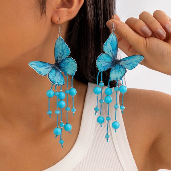 Wholesale Amazon Cross-Border New Small Fresh Multi-Color Butterfly Earrings Sweet Atmosphere Simulated Animal Earrings for Women