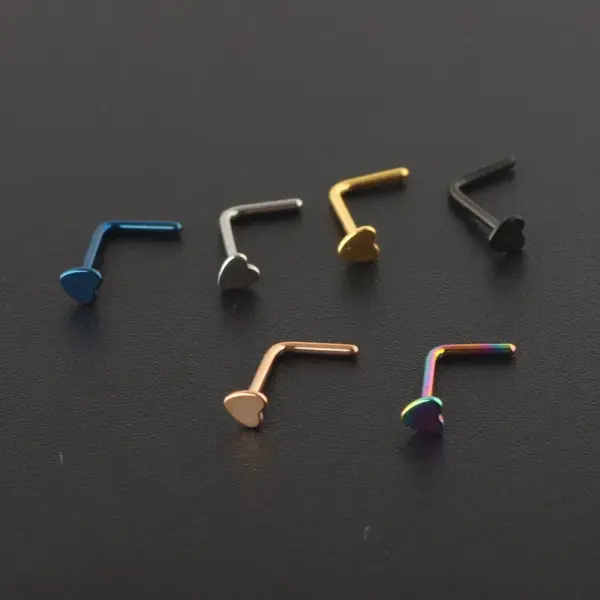 Simple Style Heart Shape Stainless Steel Nose Studs 1 Piece Nose Pin
