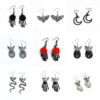 Wholesale Crossborder gothic skeleton, bat, snake, spider, moon, rose, moth, earring neutral punk
