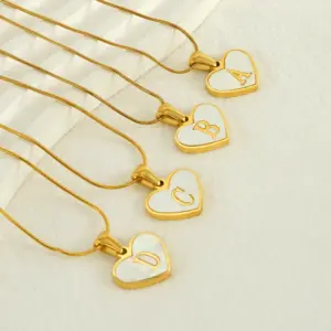 Wholesale PVD Coated 18K Gold Plated Heart Shape 304 Stainless Steel Cute Waterproof Non Tarnish 304 Stainless Steel Pendant Necklace