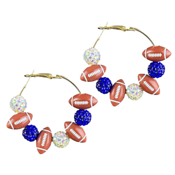 Wholesale Women's Diamond Hoop Sparkling Cheerleading Sports Football Game Earrings