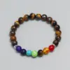 Wholesale Simple Style Geometric Tiger Eye No Inlaid Beaded Chain Bracelets In Bulk