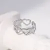 Wholesale PVD Coated Real Gold Plated 18K Gold Heart Shape 304 Stainless Steel Sweet Waterproof Non Tarnish Open Ring