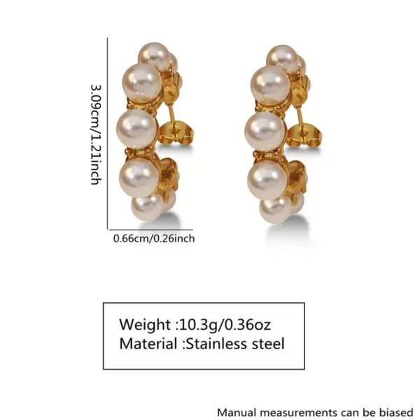 304 Stainless Steel Plastic C Shape Electroplating Acrylic Golden Plated Casual Novelty Classic Style Waterproof Non Tarnish Inlay Earrings