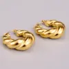 Wholesale PVD Coated Real Gold Plated 18K Gold Heart 304 Stainless Steel Titanium Steel Fashion Waterproof Non Tarnish Earrings