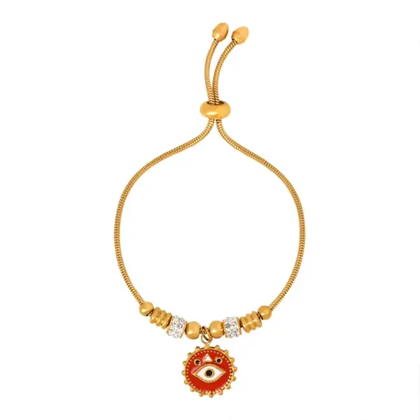 Wholesale 304 Stainless Steel Heart Shape PVD Coated Zircon 18K Gold Plated Real Gold Plated Tropical Waterproof Non Tarnish Plating Rope Chain Bracelets