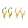 Wholesale 1 Pair Fashion C Shape Plating 201 Stainless Steel Stainless Steel Earrings