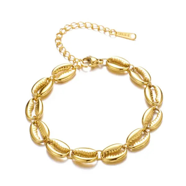 18K Gold Plated Shell Stainless Steel Simple Style 304 Stainless Steel Bracelets