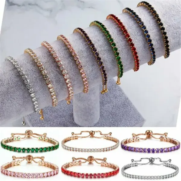 Fashion Round Copper Plating Inlay Rhinestones Bracelets 1 Piece