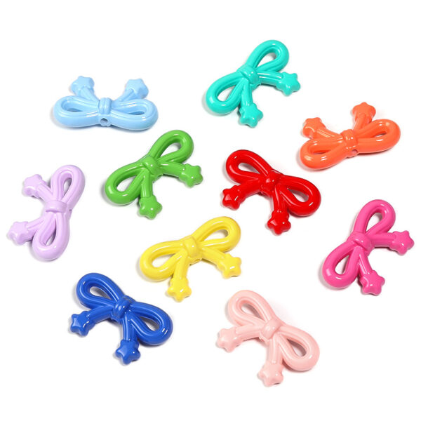Wholesale Macaron-colored star and bow vertical hole beads