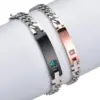 Wholesale Lettering Bracelet Stainless Steel Chain Diamond Couple Id Bracelet