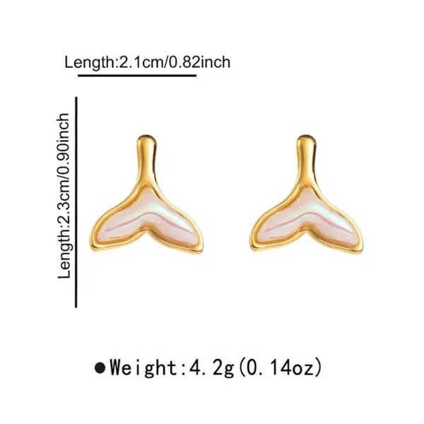 Wholesale 1 Pair Basic Tropical Simple Style Starfish Conch Mermaid Plating 304 Stainless Steel Ear Studs