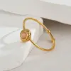 Wholesale 201 Stainless Steel Glittery PVD Coated Stone-Free 18K Real Gold Plated Elegant Waterproof Non Tarnish Plating Gold Rings