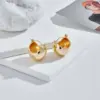 Fashion Heart Copper No Inlaid 14K Gold Plated Earrings