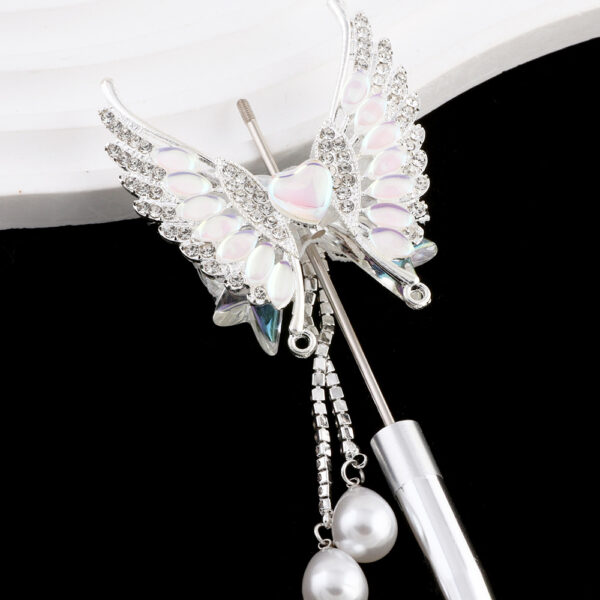 Wholesale Pearl tassel butterfly rhinestone ball can be threaded with straight-hole beads