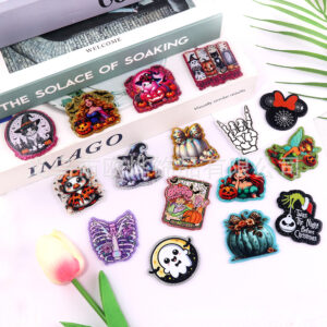 Wholesale New loose powder cross-border cartoon Halloween cute jewelry acrylic pins adorable DIY patch accessories