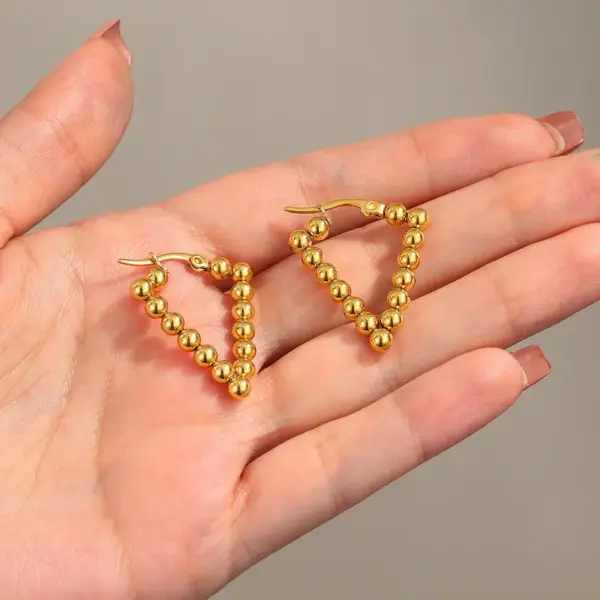 Wholesale 201 Stainless Steel Geometric Vacuum Plating Stone-Free 18K Gold Plated Vacation Plating Earrings