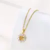Water Plating Vacuum Plating Real Gold Plated 18K Gold Flower Dragonfly Butterfly 304 Stainless Steel Titanium Steel Simple Style Waterproof Non Tarnish 201 Stainless Steel Pendant Necklace