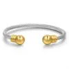 Round Bead Wire Rope Bracelet Titanium Steel Open Bracelet Wholesale