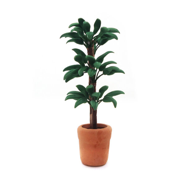 Wholesale 1:12 dollhouse accessories dollhouse mini clay flower indoor plant brazilwood green plant pot model
