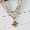 Wholesale PVD Coated 18K Gold Plated Real Gold Plated Cross 304 Stainless Steel Casual Simple Style Waterproof Non Tarnish Jewelry Set
